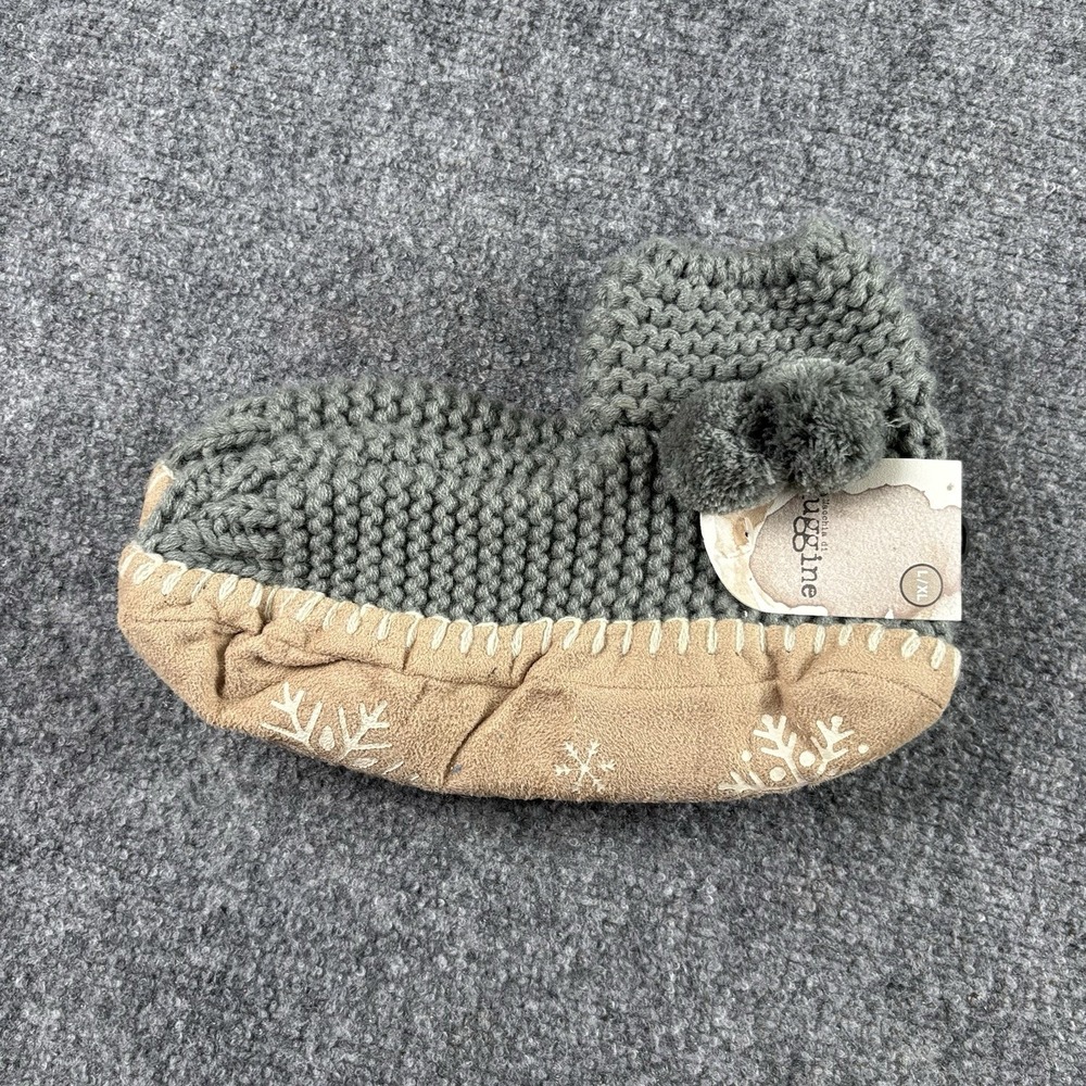 Ruggine Slipper Socks Women's L/XL Gray Nordic Cottagecore Cozy Winter Holiday